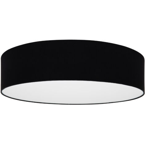 Lampada da soffitto nera 50cm TONDO paralume in tessuto plexiglass E27