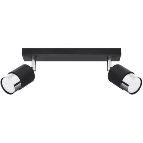 Lampada da soffitto Nero nero/cromato 30x18x5cm Sollux