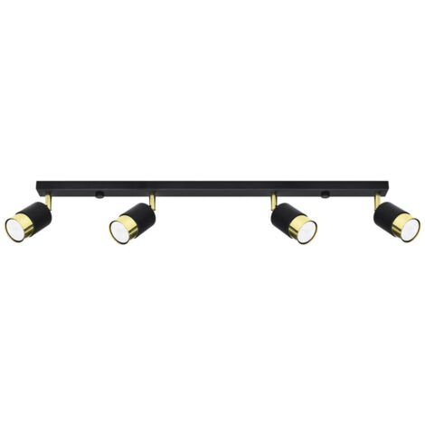 Lampada da soffitto Nero oro nero 81x18x5cm Sollux