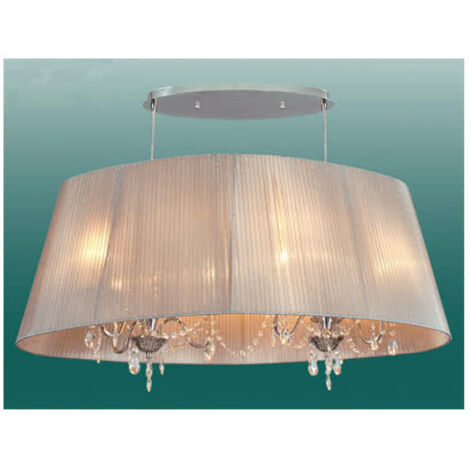 Lampada da soffitto Olympic de 6xe14 l.96xw.48xh.48xd.reg.cm nero/cromo