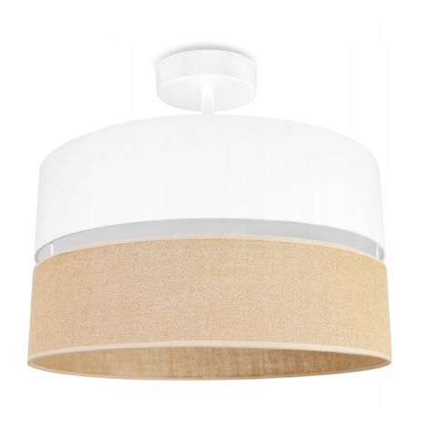LAMPADA DA SOFFITTO, PARALUME IN JUTA, 40 cm, BIANCO