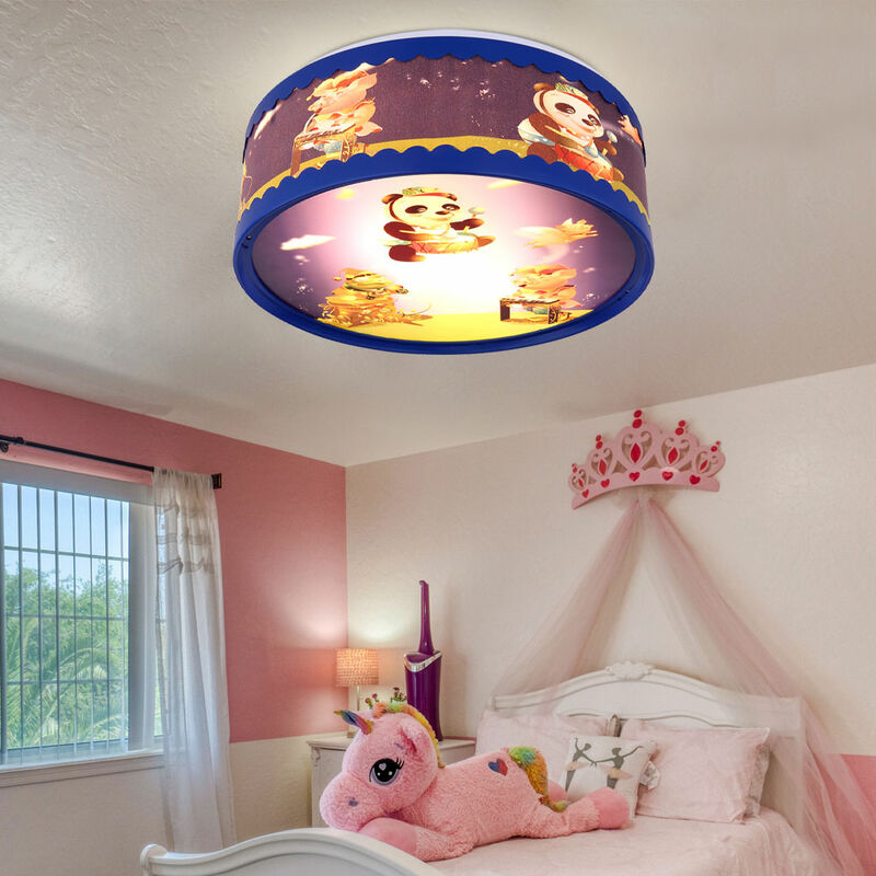 Image of Etc-shop - Lampada per bambini plafoniera led per cameretta bambini animali colorati, 5,5 w 470 lm bianco caldo, PxA 28 x 11 cm