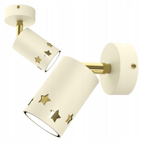 LAMPADA DA SOFFITTO PER BAMBINI SPOT LED BEIGE STELLA ECRU ORO GU10