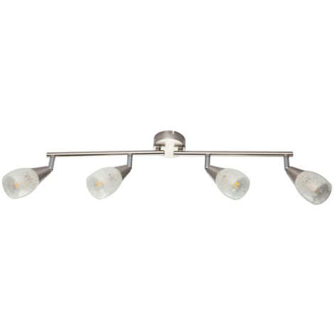 Lampada da soffitto per camera degli ospiti in vetro con binario luminoso in cristallo regolabile
