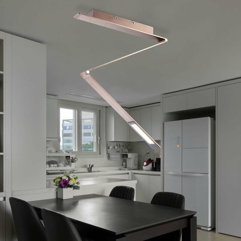 Image of Etc-shop - Lampada da soffitto con plafoniera a led pieghevole, rettangolare in alluminio spazzolato, 10 watt 750 lumen bianco neutro, LxPxH