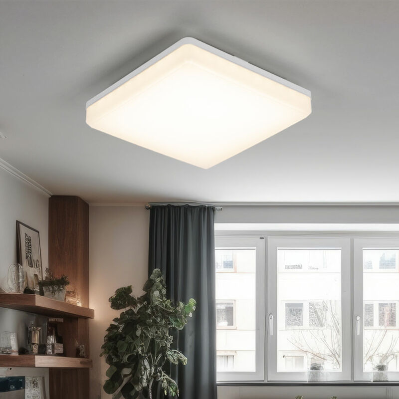 Image of Etc-shop - Lampada da soffitto plafoniera da ufficio lampada led bianca quadrata, luce soggiorno senza cornice, 1x led 15 w 1700 lm 3000K, LxLxA