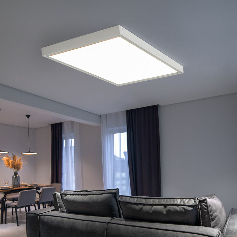 Image of Lampada da soffitto plafoniera da ufficio pannello led da incasso quadrato, lampada a luce diurna pannello da soffitto a plafone bianco, led 36W