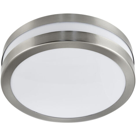 Lampada da soffitto plafoniera in acciaio inox argento giardino portico patio illuminazione percorso