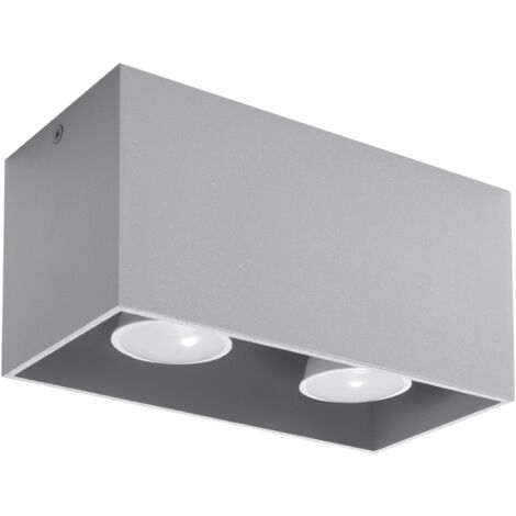 Lampada da soffitto Quad grigio 20x10x10cm Sollux