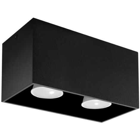 Lampada da soffitto Quad nero 20x10x10cm Sollux
