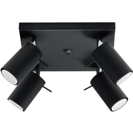 Lampada da soffitto Ring nero 25x16x25cm Sollux
