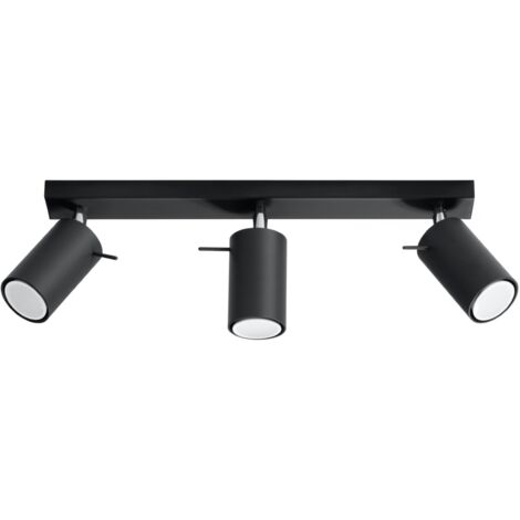 Lampada da soffitto Ring nero 45x16x6cm Sollux