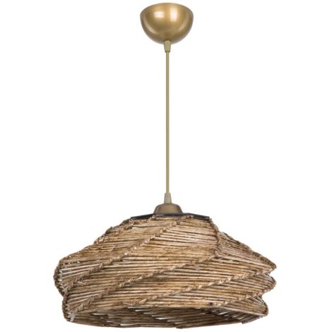 Lampada da soffitto Risa MDL4940 con paralume in carta intrecciata rustica H57xL40