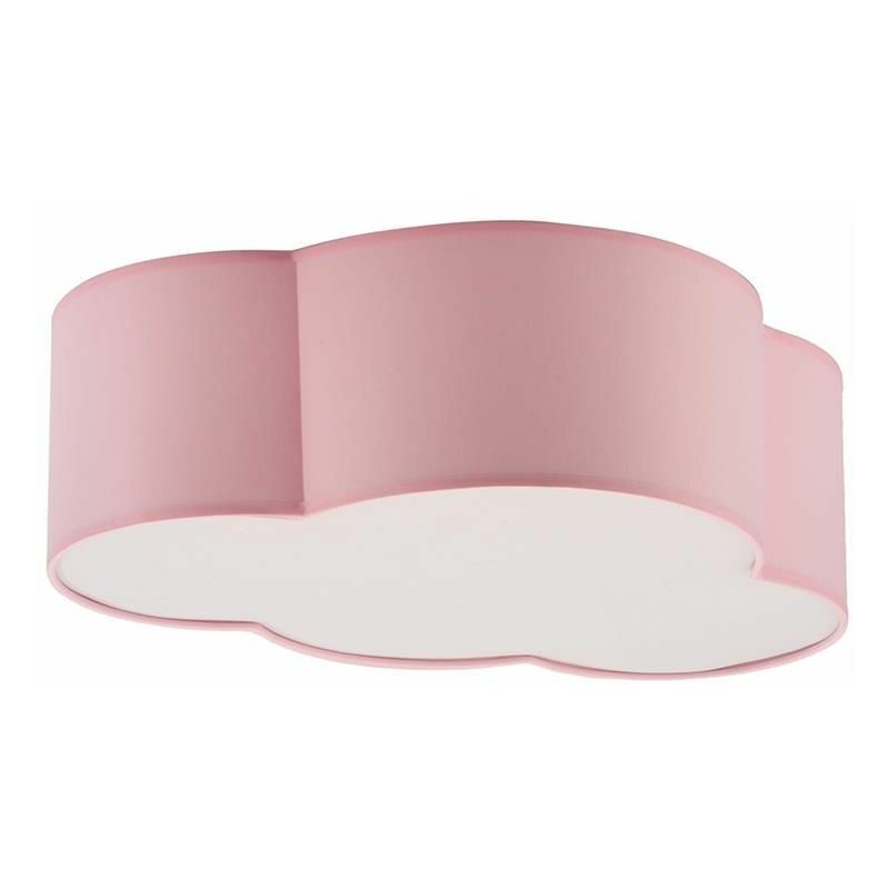 Image of Lampada da soffitto rosa nuvola tessuto bambini bambino carino - Rosa