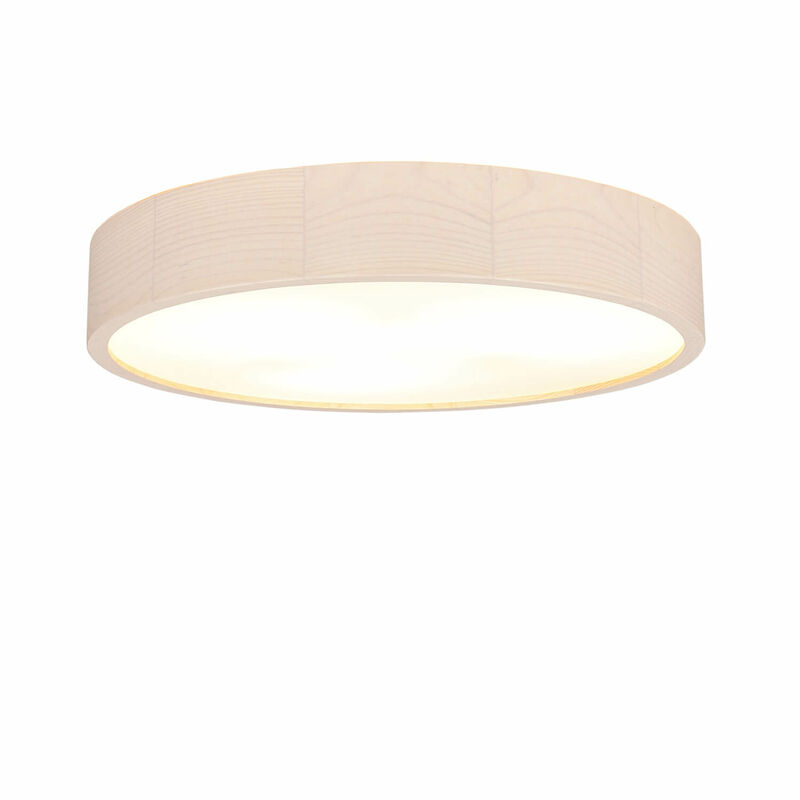 Image of Lampada da soffitto rotonda arbaro legno soggiorno moderno - Legno imbiancato