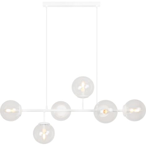 LAMPADA DA SOFFITTO SIENA BIANCA 6 PARALUME PIATTO E14 BRACCI LUNGHI