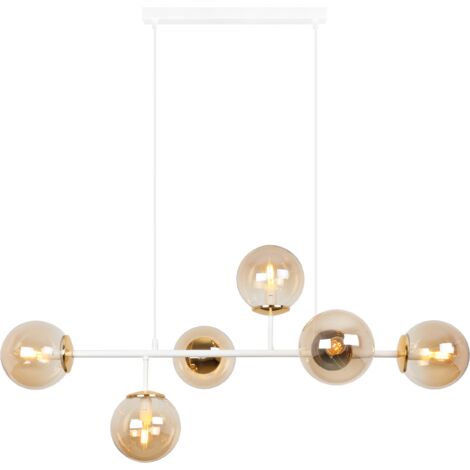 LAMPADA DA SOFFITTO SIENA BIANCO ORO 6PLN MIELE E14 BRACCI LUNGHI