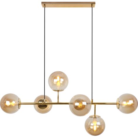 LAMPADA DA SOFFITTO SIENA GOLD 6PLN MIELE E14 BRACCI LUNGHI