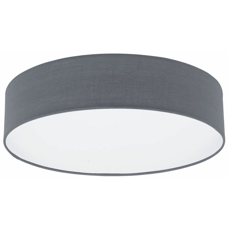 Image of Plafoniera soggiorno illuminazione camera da letto faretto in tessuto lampada grigio bianco 1 fiamma Eglo32893