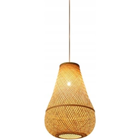 Lampada da soffitto sospesa in bambù BOHO Rattan Wood Loft