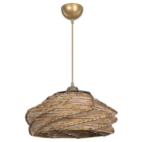 Lampada da soffitto stile rustico in carta intrecciata marrone - Risa MDL4940