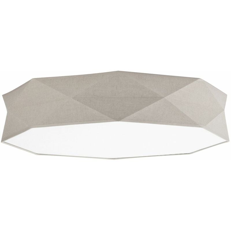 Image of Lampada da soffitto Tessuto Lino 78 cm di larghezza basso abbagliamento 6x E27 - Nero, Greige (grigio-beige)