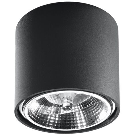Lampada da soffitto Tiube nero 12x11x12cm Sollux