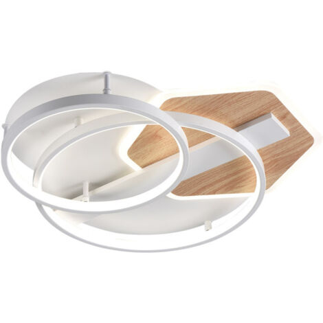 Lampada da soffitto Trofa bianco/faggio 120w 3000-4000-6000k 9x50 x50cm 10200lm c/remoto