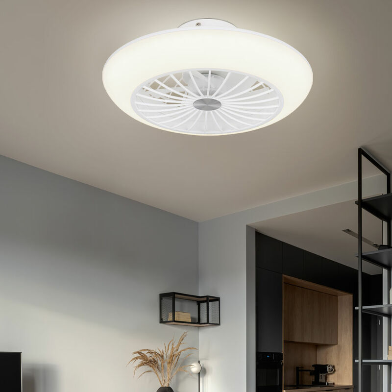Image of Globo - Lampada da soffitto ventilatore da soffitto con illuminazione plafoniera silenziosa con ventola camera da letto, funzione memoria