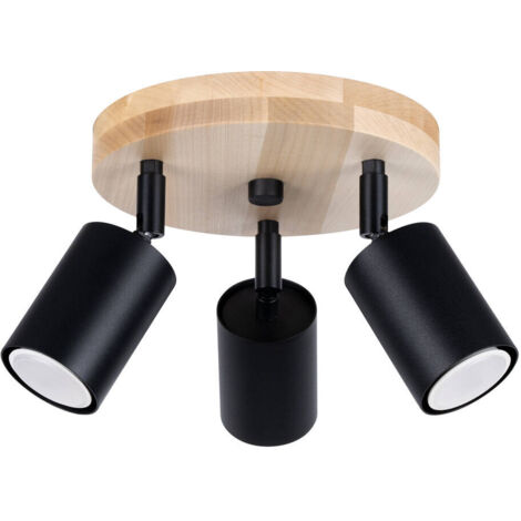 Lampada da soffitto Verdo legno nero 33x17x33cm Sollux