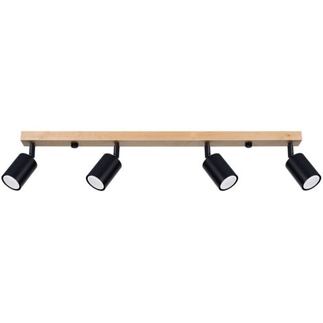 Lampada da soffitto Verdo legno nero 96x17.5x65cm Sollux