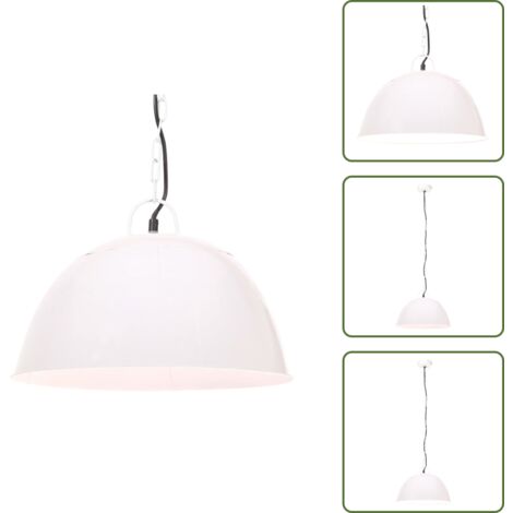 Lampada da soggiorno - vidaXL Lampada Industriale Vintage 25 W Bianca Rotonda 41 cm E27 - Lampada da sala da pranzo