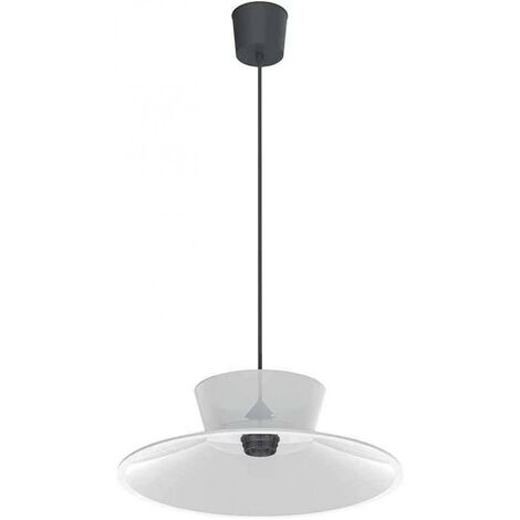Lampada da sospensione soffitto lombardo vintage 35, attacco e27, colore paralume bianco, lampadina non inclusa, lom lb1110013