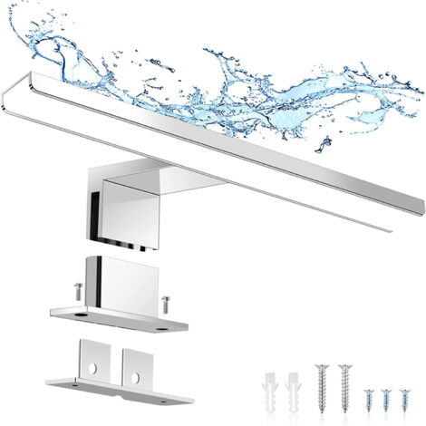 Lampada da specchio a LED 2 in 1 IP44 Lampada da bagno Bianco neutro Luce da trucco 230V Lampada da armadio Lampada da specchio per armadietto Lampada da parete con clip per bagno (30 cm 4000 K 6 W)