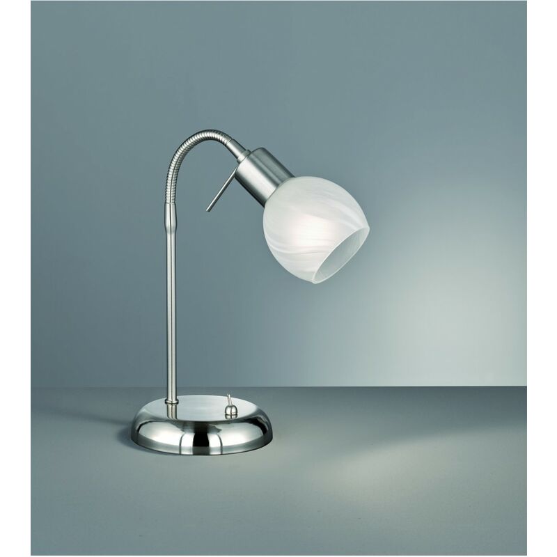 Image of Lampada Da Studio Nichel E Vetro Bianco 1xE14 Antibes Trio Lighting