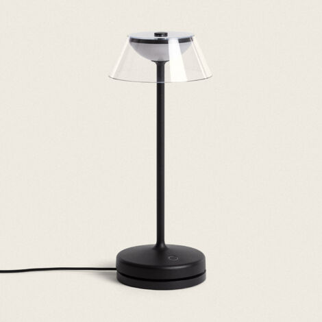 Lampada da Tavol LED Portatile da 3 W con Batteria Ricaricabile USB in Alluminio Dipley Nero