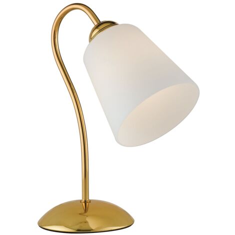 "Lampada da tavolo 1162 in metallo oro con diffusore in vetro"