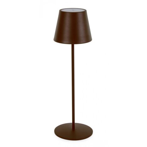 Lampada da Tavolo Ø12x38 cm in Acciaio Marrone