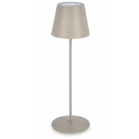 Lampada  da Tavolo Ø12x38 cm in Metallo Etna Tortora
