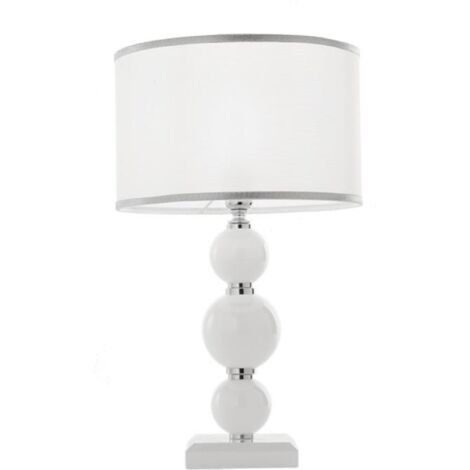 Lampada da tavolo 25x44 cm TEBE in vetro lavorato a mano Bianco