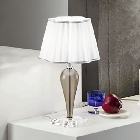 Lampada da tavolo 25x46 cm DEBUSSY luci in vetro lavorato a mano Fume'