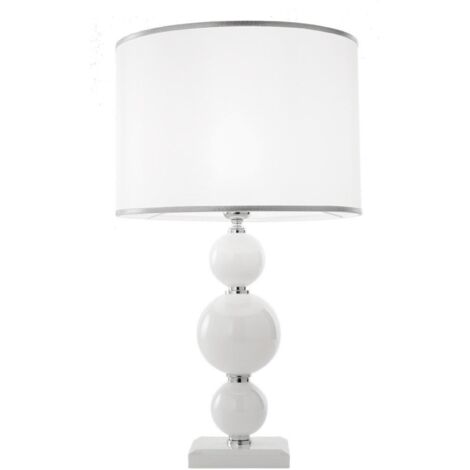 Lampada da tavolo 35x64 cm TEBE in vetro lavorato a mano Bianco