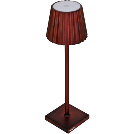 Lampada da Tavolo 38x10x10 cm in Alluminio Luce Bianca Calda K-ligth Ruggine