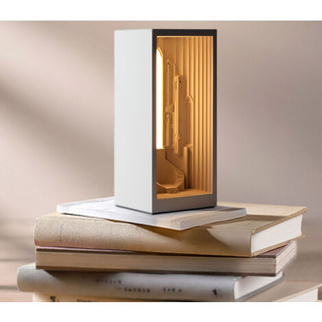 Lampada Da Tavolo 4W Gesso Bianco Interno Lampada Decorato Dimmerabile GS-5058