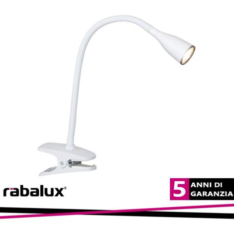 Lampada da tavolo a clip LED 4,5W bianca Jeff 4196 Rabalux