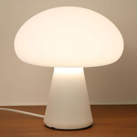 Lampada da tavolo a forma di fungo, 3 colori di luce (fredda, neutra, calda), lampadina inclusa. Design moderno, ideale per soggiorno e camera da letto.