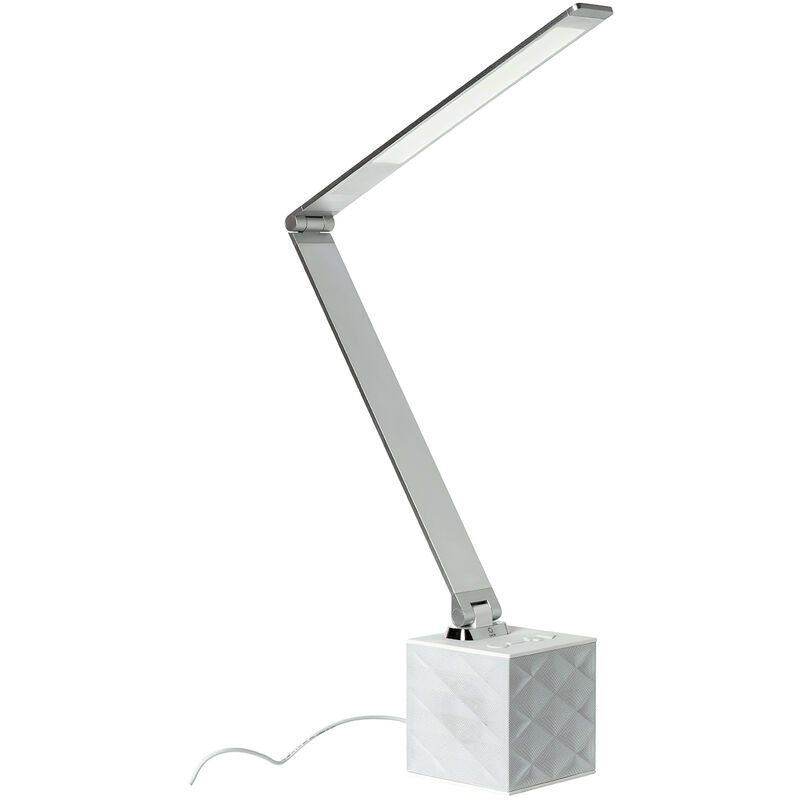Image of Lampada da tavolo a led 10W con altoparlante Bluetooth in finitura argento
