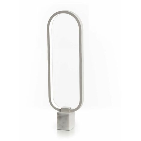 Lampada da Tavolo a LED 7x18xH60 cm in Metallo e Marmo Naos Bianco