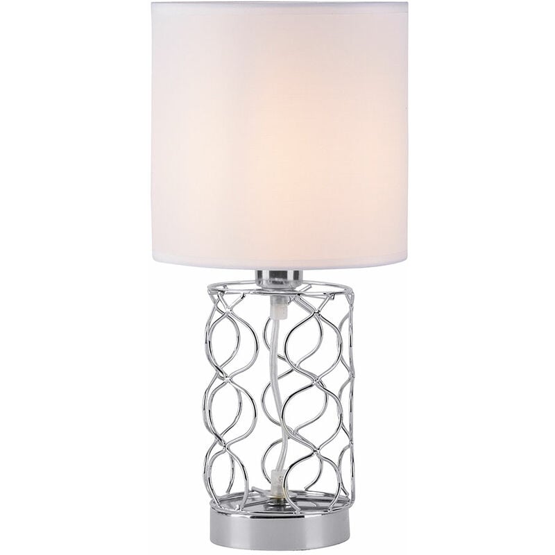 Image of Etc-shop - Lampada da tavolo camera da letto lampada da comodino bianca lampada da tavolo moderna dimmerabile con telecomando, cambio colore, acciaio