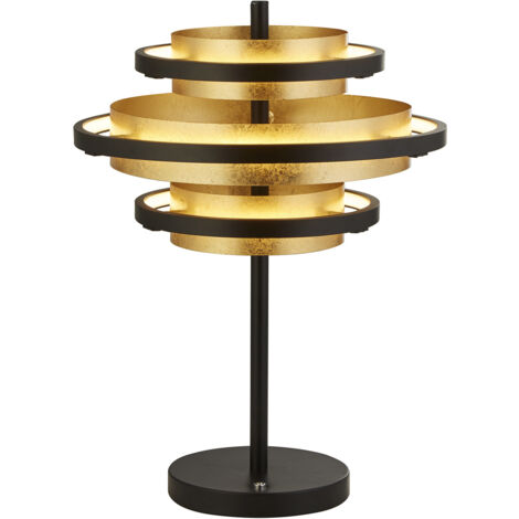 Lampada da tavolo a LED Hive 3Lt - Metallo nero e foglia oro